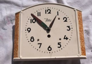 Vintage Art Deco Pre War Porcelain Peter Wall Clock Made In Germany
