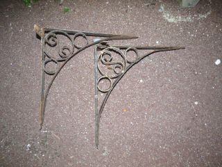 Large Wrought Iron Vintage Wall Brackets