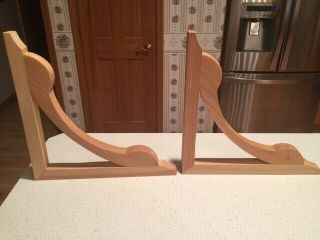 Wall Shelf Brackets {pair} - Large 16 Inches - Natural Pine - Sturdy Construction