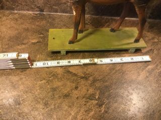 Antique Horse Pull Toy Paper Mache Over Stick Legs 7