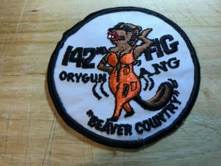 1970s/vietnam? Us Air Force Patch - 142nd Fig Orygun Ang Beaver Country -