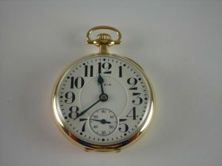 Antique 16s Elgin Father Time 21 Jewel Rail Road Pocket Watch.  14k Solid Gold