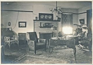C1890 Victorian Interior Living Room,  Morris Chair,  Queen Anne Desk Photograph