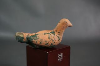 Civil War Era Redware Ceramic Bird Figure Sculpture Ocarina Whistle Dove Pigeon