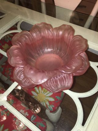 Mid Century Hollywood Regency Pink Dorothy Thorpe Lucite Acrylic Large Bowl