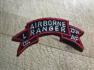 Cold War/vietnam? Us Army Patch - Airborne Ranger 75th Inf L Company -