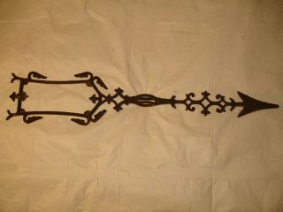 Antique Cast Iron Weathervane Lightning Rod Directional Arrow Roof Ornament Gc