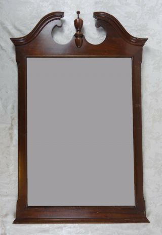 Antique 19th Century George Iii Style Mahogany Scroll Top Mirror