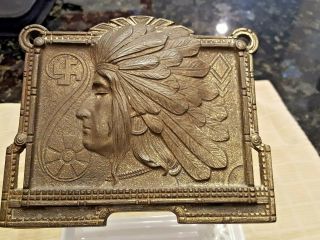 Antique American Indian Cast Iron Book Art,  Bookends/rack