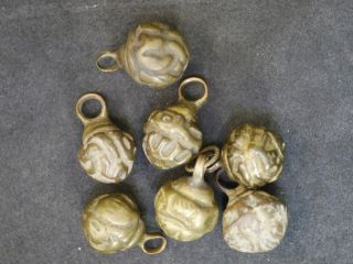 7 Medium Antique Chinese Qing Dynasty Bronze Imperial Robe Drop Buttons