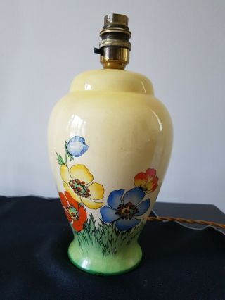 Rare Vintage Art Deco Flosmaron Ceramic Pottery Lamp " The Dell " J.  Reynold