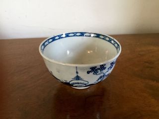 Antique 18th c English Porcelain Tea Cup Blue & White Chinese Worcester Caughley 2