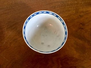 Antique 18th c English Porcelain Tea Cup Blue & White Chinese Worcester Caughley 3