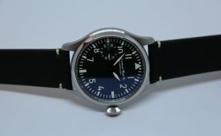 UNIQUE IWC SCHAFFHAUSEN cal.  73 ca 1929 CHRONOMETER PILOT STYLE MARRIAGE WATCH 9