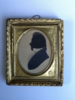 Vintage Framed Victorian Silhouette Of A Gentleman
