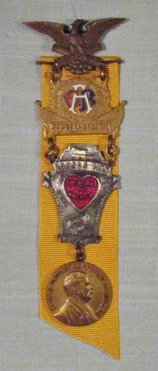 1916 National Gar Encampment Delegate Badge - Kansas City,  Mo (r)