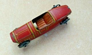 Early Pre War Tin Litho German Penny Toy Car Rare Red & Gold