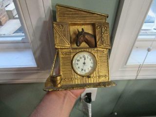Rare Seth Thomas Horse Brass Alarm Clock Vintage Old Mantel (19e4)