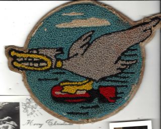 Rare Ww2 600th Bomb Squadron Patch,  Named,  Documented,  Chenille,  Salty
