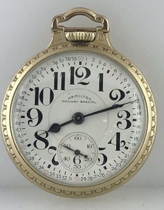 Hamilton Railway Special 992b Open Face Pocketwatch 10k Gold Filled 21 Jewels