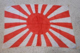 Vintage Wwii Silk Japanese Imperial Navy Flag Rising Sun Japan