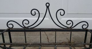 Pair Vintage Black Scrolled Wrought Iron Flower Window Boxes Planters 5