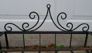 Pair Vintage Black Scrolled Wrought Iron Flower Window Boxes Planters 6