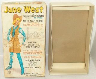 MARX vintage JANE WEST 1st version figure in VARGAS BOX,  MANY ACCESSORIES johnny 7