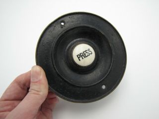 Antique Brass Door Bell Push / Press Ceramic Button
