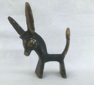 Modernist Walter Bosse Hagenauer Style Brass / Black Donkey Figure H85 Mm