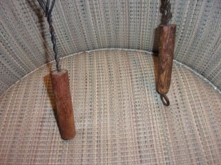 2 vintage rug beaters with wood handles,  19 1/2 