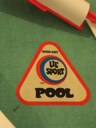 Vintage 1970s Lil Sport Pool Table Top Game Ohio Art 2