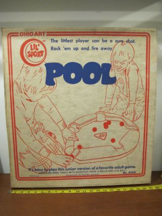 Vintage 1970s Lil Sport Pool Table Top Game Ohio Art 5