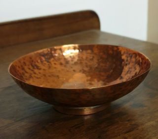 Antique Copper Arts And Crafts Hand Beaten Copper Bowl