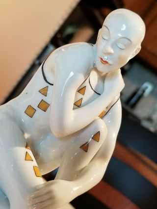 Porcelain Figure of A Man Seated Artist Kati Zorn Made Volkstedt Germany 2