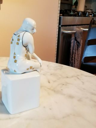 Porcelain Figure of A Man Seated Artist Kati Zorn Made Volkstedt Germany 8
