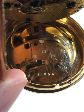 BROCKBANK & ATKINS ENGLISH POCKET WATCH IN 18K GOLD CASE 4