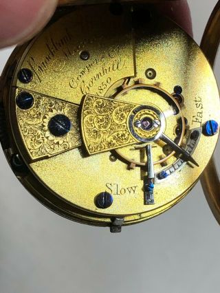 BROCKBANK & ATKINS ENGLISH POCKET WATCH IN 18K GOLD CASE 7