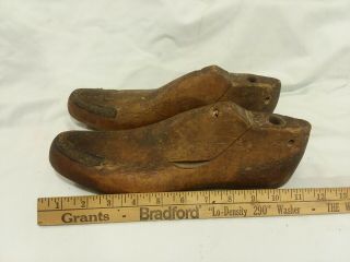 Vintage Antique Wood & Metal Shoe Form Set Attic Farmhouse Find 3