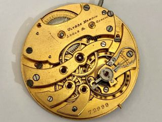 ANTIQUE ULYSSE NARDIN POCKET WATCH MOVEMENT WITH HAND PAINTED DIAL. 2