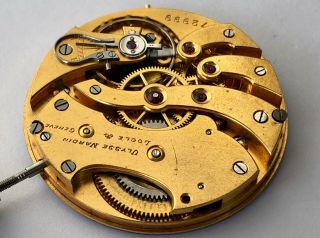 ANTIQUE ULYSSE NARDIN POCKET WATCH MOVEMENT WITH HAND PAINTED DIAL. 5