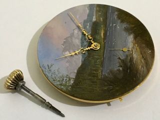 ANTIQUE ULYSSE NARDIN POCKET WATCH MOVEMENT WITH HAND PAINTED DIAL. 9