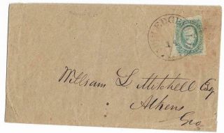 Csa Cover Milledgville,  Ga To William L Mitchell In Athens,  Ga With Cs311 Stamp