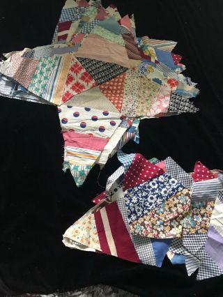 1930s Star Quilt Blocks 22” Cotton Fabric Feed Sack Handstitched 20,  Scraps A25