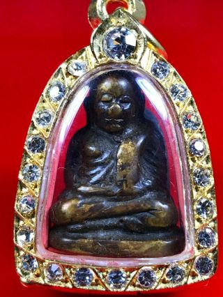 Thai Buddha Amulet Old Statue Antique Lp Ngern Maestro Pendant