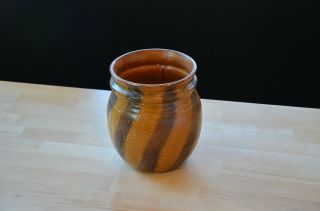 Vintage Mccoy Pottery Planter Pot Striped Glaze Mid - Century Mcm Retro 1950 