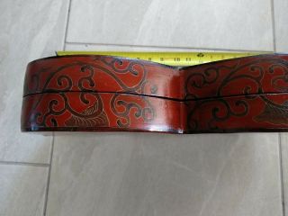 Antique Chinese Marriage Box Red Lacquer 15 