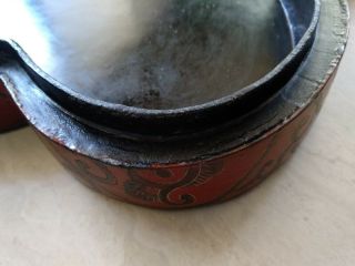Antique Chinese Marriage Box Red Lacquer 15 