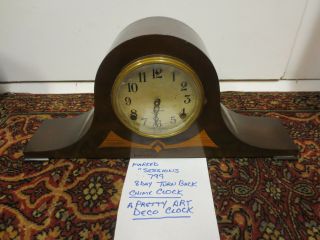 Vintage Sessions Mantle Clock W/ Key 8 Day Turn Back No.  799