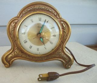 1964 Syroco Model 701 French Style Electric Mantle Or Desk Alarm Clock